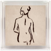 Brush Figure Study III - High Resolution Giclee Printed Canvas Framed in Contemporary Clear Acrylic Frame